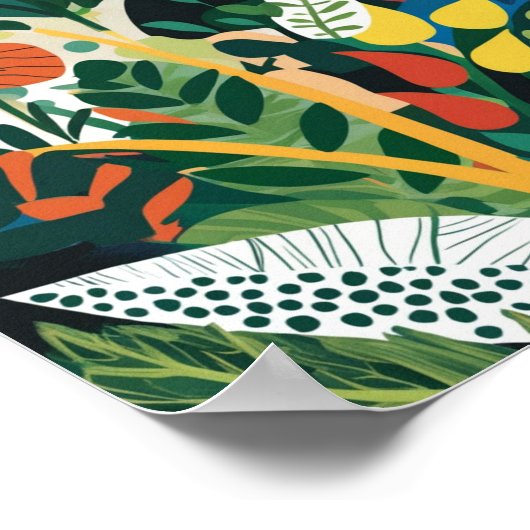 Abstrakte, lebendige Blumenkunst Poster (Ecke)