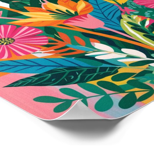 Abstrakte, lebendige Blumenkunst Poster (Ecke)