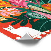 Abstrakte, lebendige Blumenkunst Poster (Ecke)