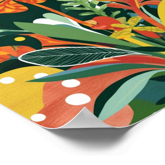 Abstrakte, lebendige Blumenkunst Poster (Ecke)