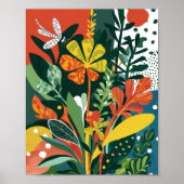Abstrakte, lebendige Blumenkunst Poster (Vorne)