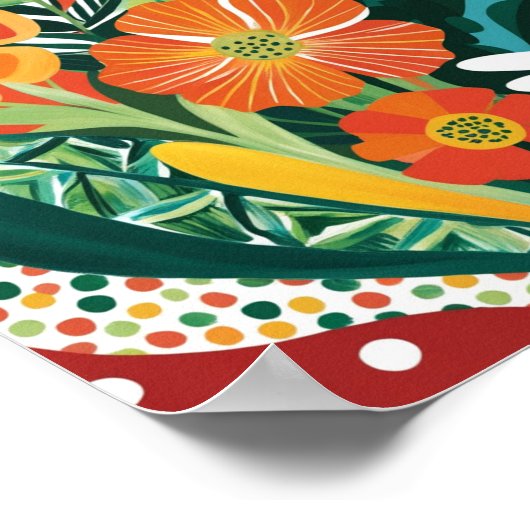 Abstrakte, lebendige Blumenkunst Poster (Ecke)