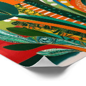 Abstrakte, lebendige Blumenkunst Poster (Ecke)