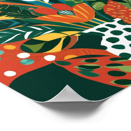 Abstrakte, lebendige Blumenkunst Poster (Ecke)