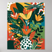 Abstrakte, lebendige Blumenkunst Poster (Vorne)