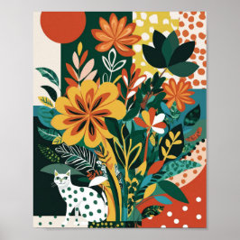 Abstrakte, lebendige Blumenkunst Poster