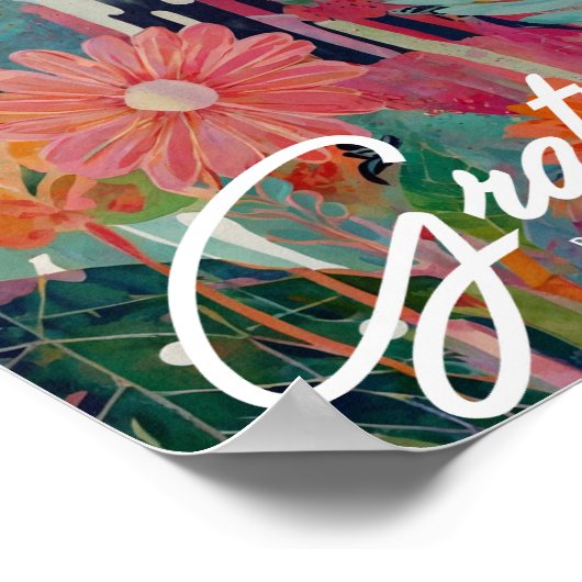 Abstrakte, lebendige Blumenkunst Poster (Ecke)