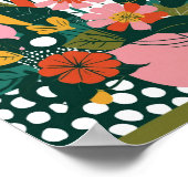 Abstrakte, lebendige Blumenkunst Poster (Ecke)