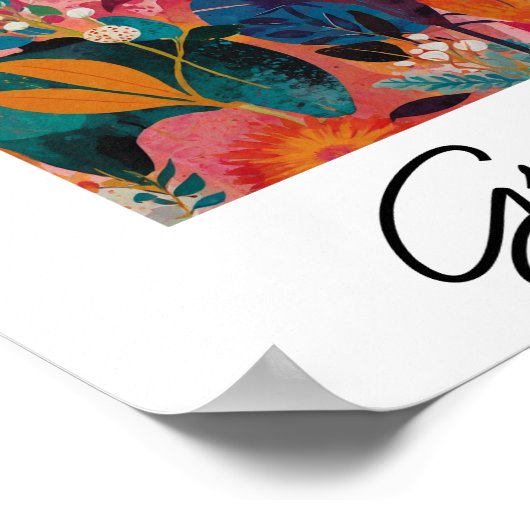 Abstrakte, lebendige Blumenkunst Poster (Ecke)