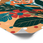 Abstrakte, lebendige Blumenkunst Poster (Ecke)