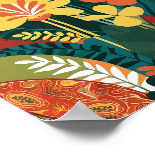 Abstrakte, lebendige Blumenkunst Poster (Ecke)