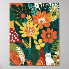 Abstrakte, lebendige Blumenkunst Poster