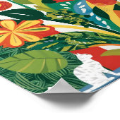 Abstrakte, lebendige Blumenkunst Poster (Ecke)