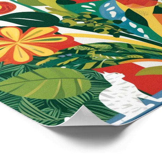 Abstrakte, lebendige Blumenkunst Poster (Ecke)