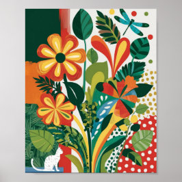Abstrakte, lebendige Blumenkunst Poster