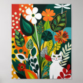 Abstrakte, lebendige Blumenkunst Poster (Vorne)