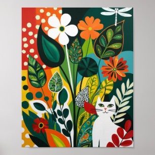 Abstrakte, lebendige Blumenkunst Poster