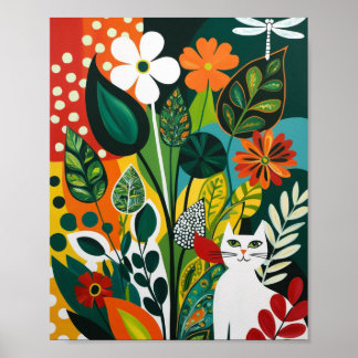 Abstrakte, lebendige Blumenkunst Poster