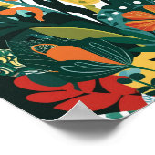 Abstrakte, lebendige Blumenkunst Poster (Ecke)