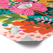 Abstrakte, lebendige Blumenkunst Poster (Ecke)