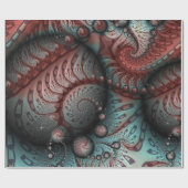 Abstrakte lebendige Fantasy-Fraktal-Kunst Braun Bl Geschenkpapier (Flach)
