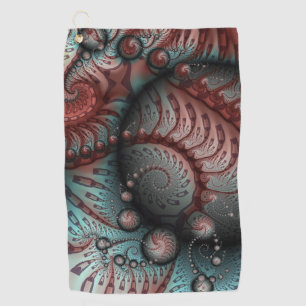 Abstrakte lebendige Fantasy-Fraktal-Kunst Braun Bl Golfhandtuch