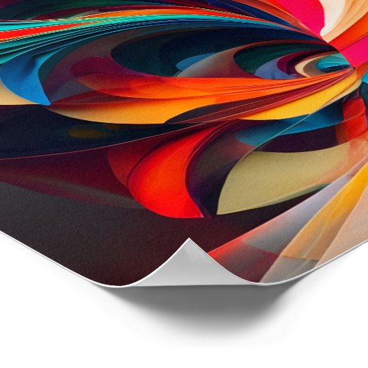 Abstrakte, lebendige Farbmischung, modernes, stilv Poster (Ecke)