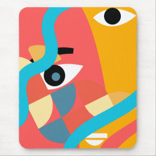 Abstrakte lebendige Gesichts-Kunst Mousepad