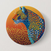Abstrakte lebendige Leopard-Kunst Button (Vorderseite)