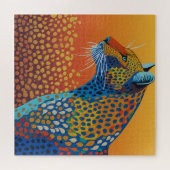 Abstrakte lebendige Leopard-Kunst Puzzle (Horizontal)