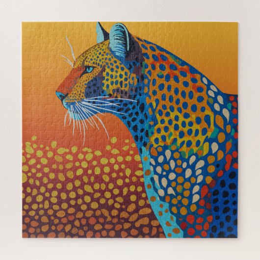 Abstrakte lebendige Leopard-Kunst Puzzle (Vertikal)