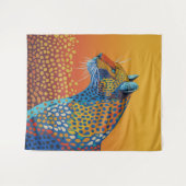 Abstrakte Lebendige Leopard Kunst Wandteppich (Vorderseite (Horizontal))