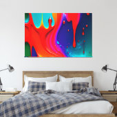 Abstrakte, lebendige Paint Tropfen Art Leinwanddruck (Insitu (Schlafzimmer))