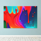 Abstrakte, lebendige Paint Tropfen Art Leinwanddruck (Insitu (Holzboden))
