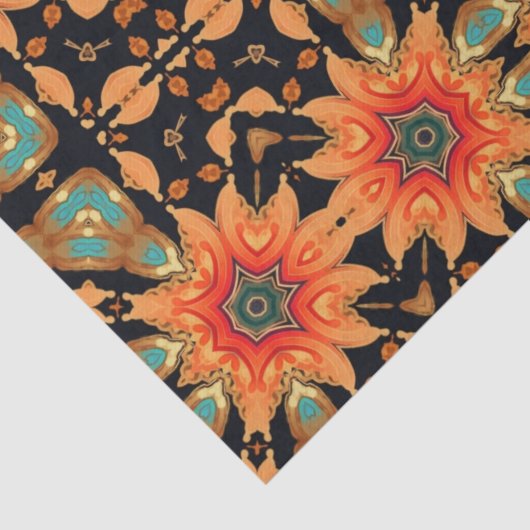 Abstrakte, lebhafte Blume Seidenpapier (Detail)