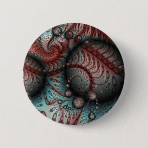 Abstrakte lebhafte Fantasy-Fraktal-Kunst Braun Bla Button