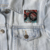 Abstrakte lebhafte Fantasy-Fraktal-Kunst Braun Bla Button (Beispiel)