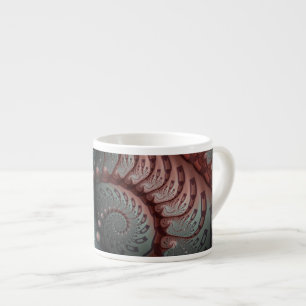 Abstrakte lebhafte Fantasy-Fraktal-Kunst Braun Bla Espressotasse