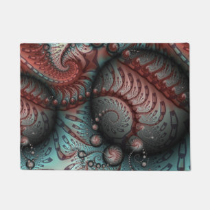 Abstrakte lebhafte Fantasy-Fraktal-Kunst Braun Bla Fußmatte