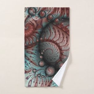 Abstrakte lebhafte Fantasy-Fraktal-Kunst Braun Bla Handtuch