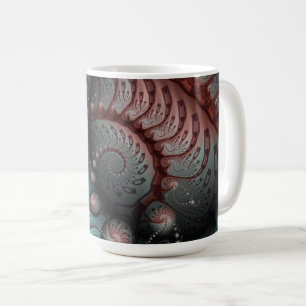 Abstrakte lebhafte Fantasy-Fraktal-Kunst Braun Bla Kaffeetasse