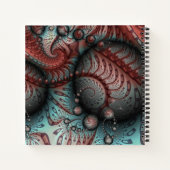 Abstrakte lebhafte Fantasy-Fraktal-Kunst Braun Bla Notizblock (Rückseite)