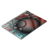 Abstrakte lebhafte Fantasy-Fraktal-Kunst Braun Bla Notizblock (Linke Seite)