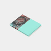 Abstrakte lebhafte Fantasy-Fraktal-Kunst Braun Bla Post-it Klebezettel (angewinkelt)