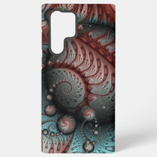 Abstrakte lebhafte Fantasy-Fraktal-Kunst Braun Bla Samsung Galaxy Hülle