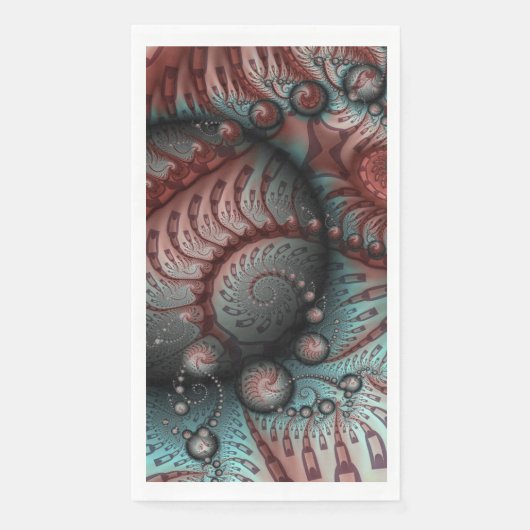 Abstrakte lebhafte Fantasy-Fraktal-Kunst Braun Bla Serviette (Vorderseite)