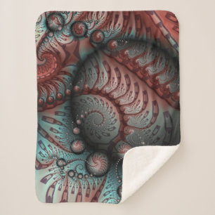 Abstrakte lebhafte Fantasy-Fraktal-Kunst Braun Bla Sherpadecke