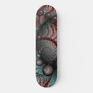 Abstrakte lebhafte Fantasy-Fraktal-Kunst Braun Bla Skateboard