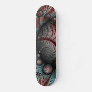 Abstrakte lebhafte Fantasy-Fraktal-Kunst Braun Bla Skateboard
