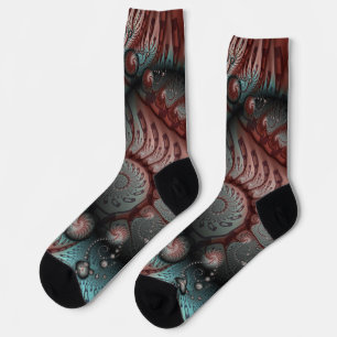 Abstrakte lebhafte Fantasy-Fraktal-Kunst Braun Bla Socken